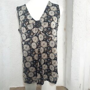 Y2K vintage digit@l  Black and Cream Patterned blouse grunge fairy L